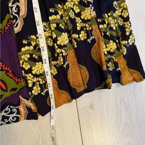 Vintage crinkle fabric midi skirt bold print - Picture 12 of 12